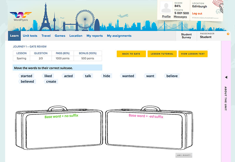 literacy revision in wordflyers