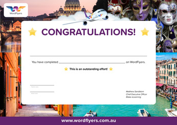WordFlyers Certificates