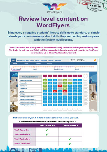 Review level content on WordFlyers